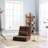 14 - Position Adjustable Reclining , Triple Fold Down, 5 Positions, Brown Fabric, Linen Filler, Metal Frame, With One Throw Pillow For Small Spaces And Travel Down Surface, Filling, Traveling