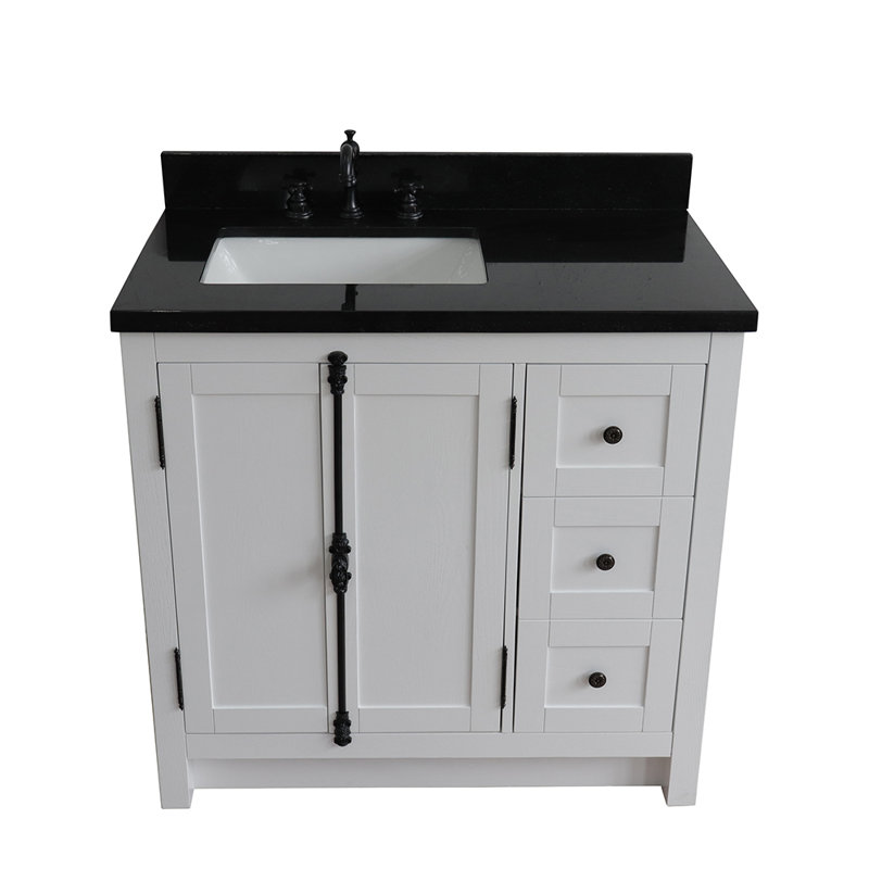 Ensemble de meuble-lavabo simple 37 po Truet, Noir galaxie, Glacier cendré