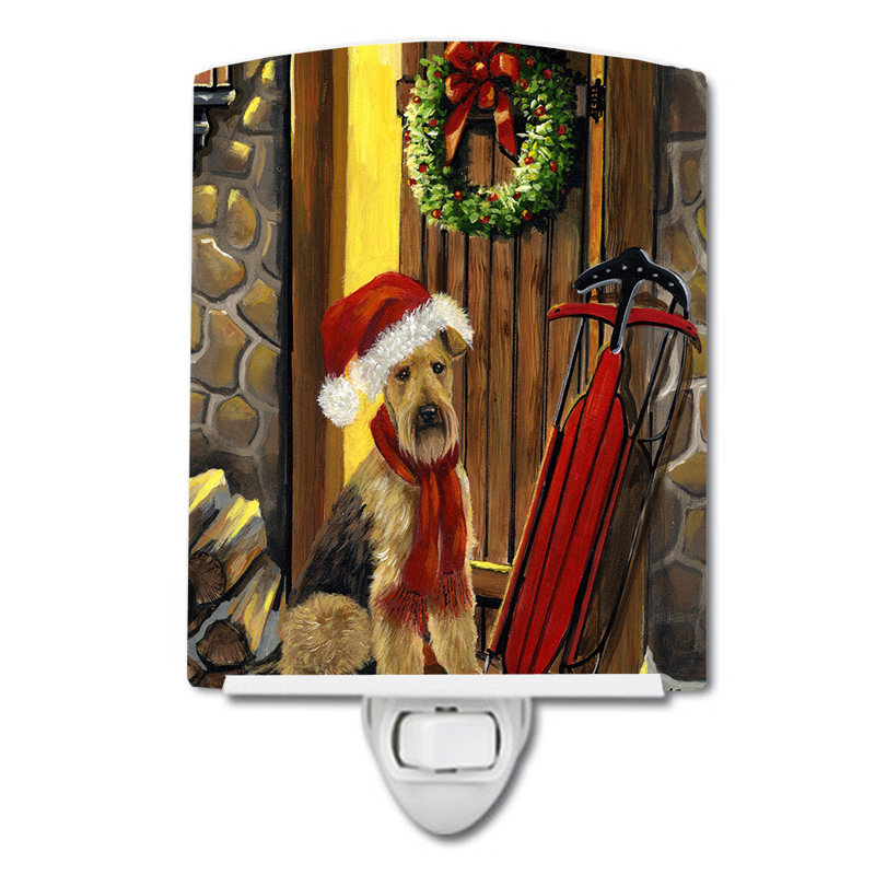 Boxer Let's Play Christmas Ceramic Night Light, Airedale Welcome Home