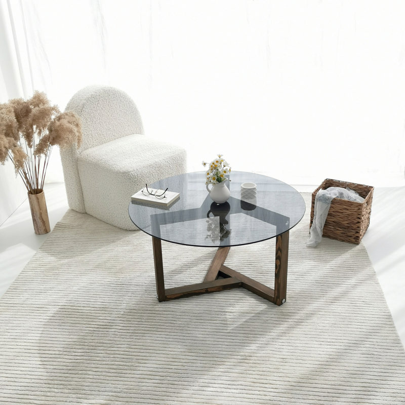 Dhurpati Cross Legs Coffee Table, Grey