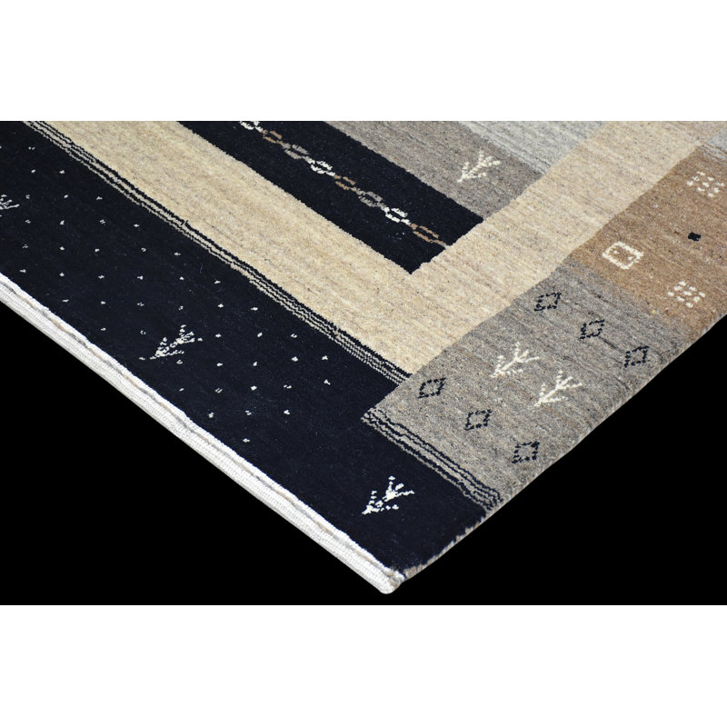 Tapis beige et rouille noué à la main de haute qualité, Rectangle 5 pi 9 po x 8 pi 9 po