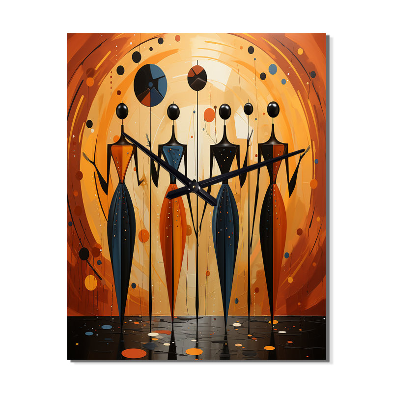 Jata - Horloge murale afro-américaine, H 32 po x l 24 po x P 1 po