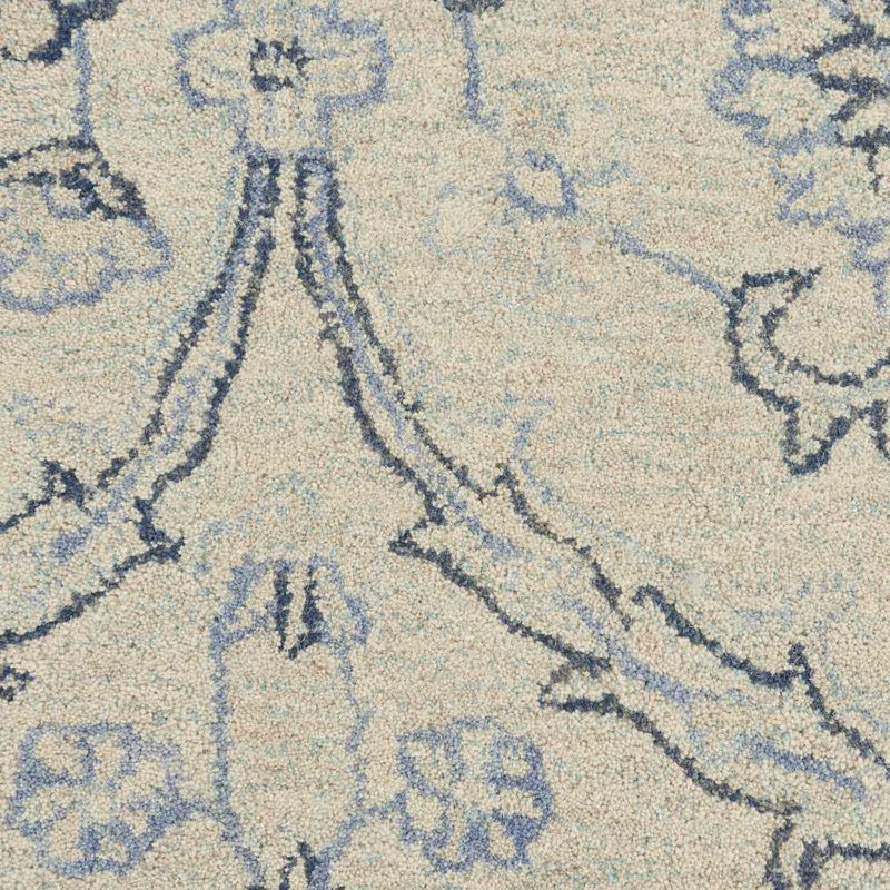 Wool Damask Indoor Rug, Rectangle 7'9" x 9'9"