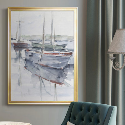 Watercolor Harbor Study I, toile encadrée de qualité supérieure - prête à être accrochée
