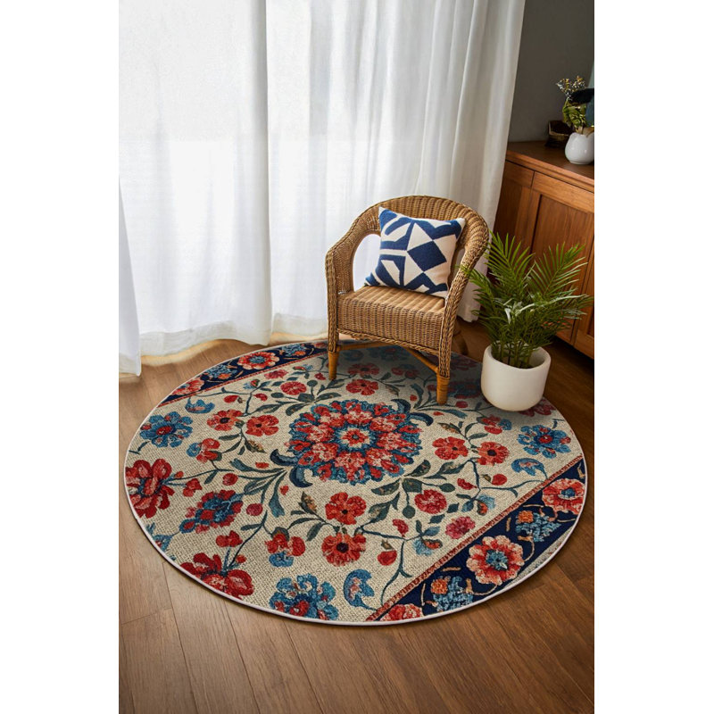 Tapis en coton et polyester à imprimé numérique Isabel Collection, Tapis de couloir 4 pi x 10 pi 6 po