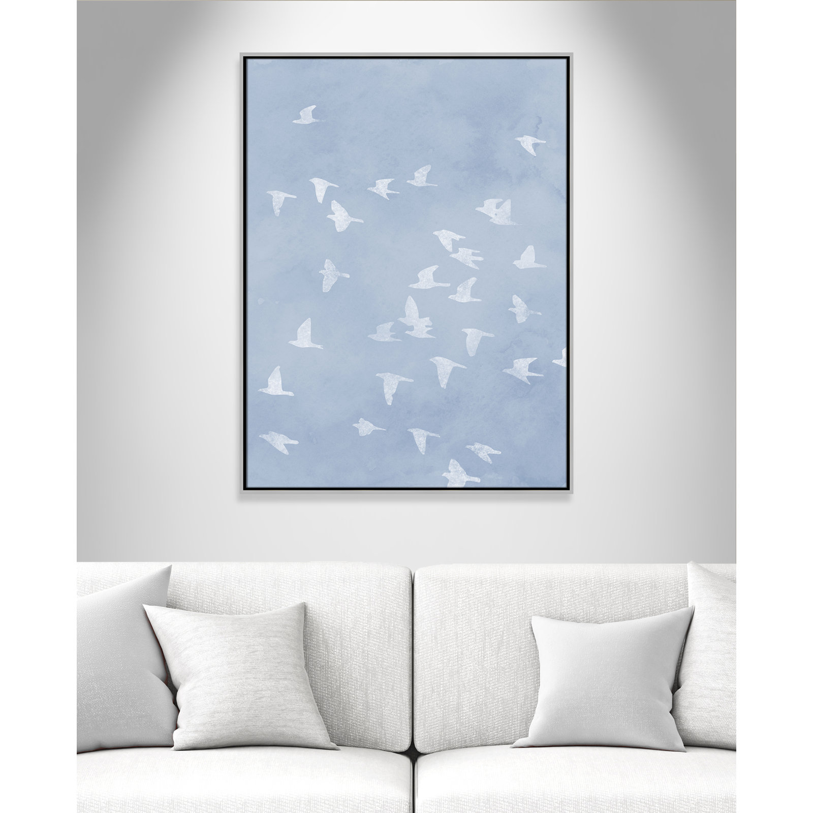 Flying Friends Print by Marcus Prime, 31.5'' W x 41.5'' H, Silver Floater