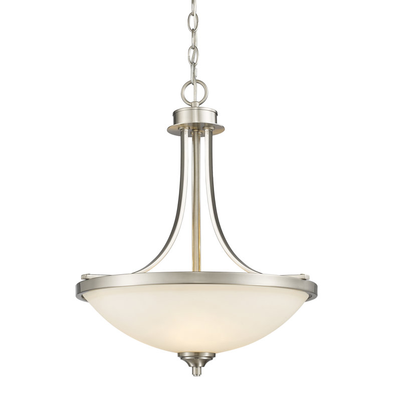 Luminaire suspendu unique et spectaculaire à 3 lumières Beegle, Nickel brossé