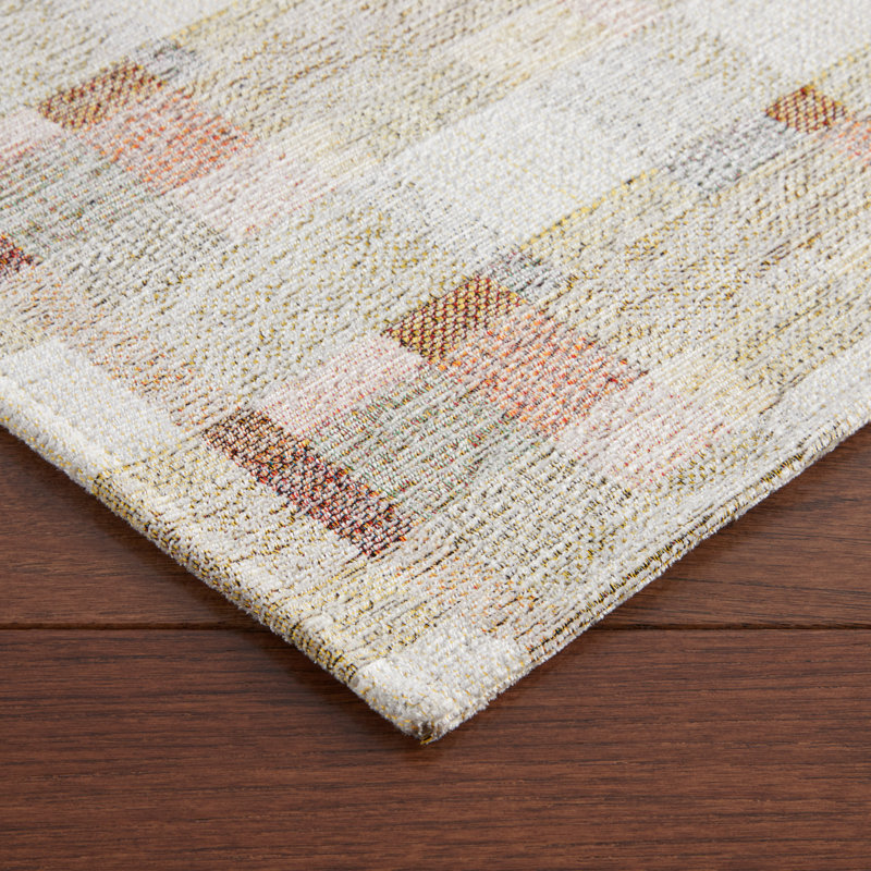 Tapis de cuisine Martha Stewart, Rectangle 1 pi 8 po x 3 pi, Vert menthe, blanc