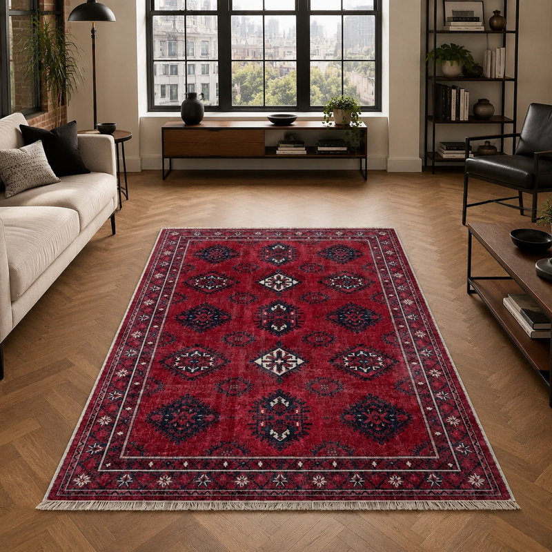 Striped Cotton and Chenille Flatweave Area Rug, 160 cm round