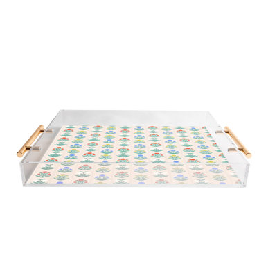 KrissyMast Block Print Flowers in Primary Acrylic Tray