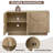 4-Door Large Storage Sideboard, Wood Sideboard Cabinet With Semi-Circular Handles And Adjustable Shelves-1036635880