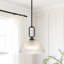 Luminaire suspendu 12 po avec abat-jour en verre nervuré-1173233655