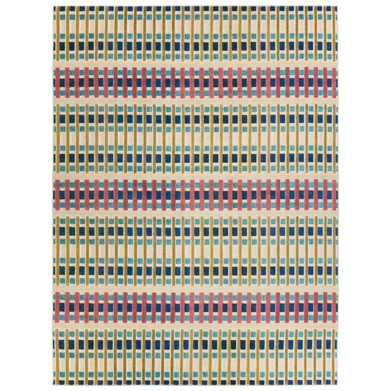 Lindsey Geometric White Area Rug, Rectangle 8'6" x 11'6"