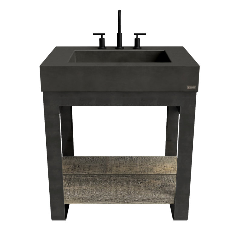 Outland 30'' W Single Vanity, Brushed Nickel, Widespread (3 Holes), Carbon