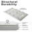 60"W x 32"D Rectangle Shower Base, Marble-Look Acrylic Shower Pan with Anti-slip Texture-114294587-124794104