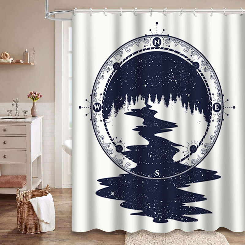 Rideau de douche Star River Compass, L 72 po x l 78 po
