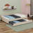 Upholstered Platform Bed with USB and Twin Size Trundle-94375232