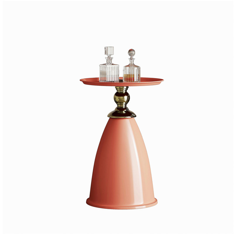 Table de bout en fer Luxury Design, table d'appoint ronde minimaliste pour petits espaces, Rouge