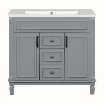 Dushaj 35.9'' Single Bathroom Vanity with Resin Top