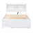 Full Size Storage Platform Bed with Trundle, 3 Drawers and USB Ports, Headboard with Shelves, Solid Wood, No Box Spring Needed-2019407791