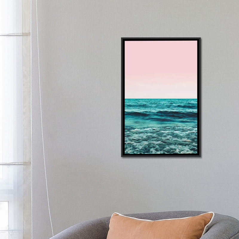 «Ocean», impression sur toile, H 26 po x l 18 po x P 1,5 po, Toile avec cadre flottant noir, Pas de tapis