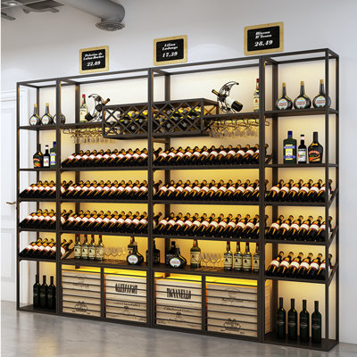 Iron wine rack against the wall by L Wall-hanging Wine Rhythm
