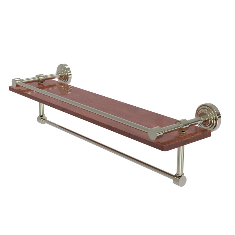 Beresford Bracket Shelf with Towel Bar, Polished Nickel, 5" H x 22" W x 5" D