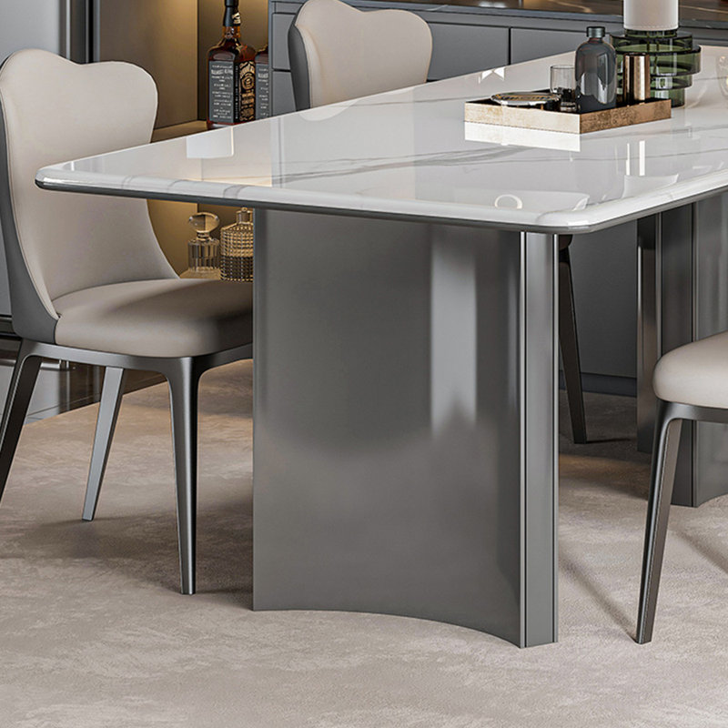 Ensemble de table rectangulaire minimaliste de luxe moderne, 7, H 29,52 po x L 55,11 po x l 31,49 po