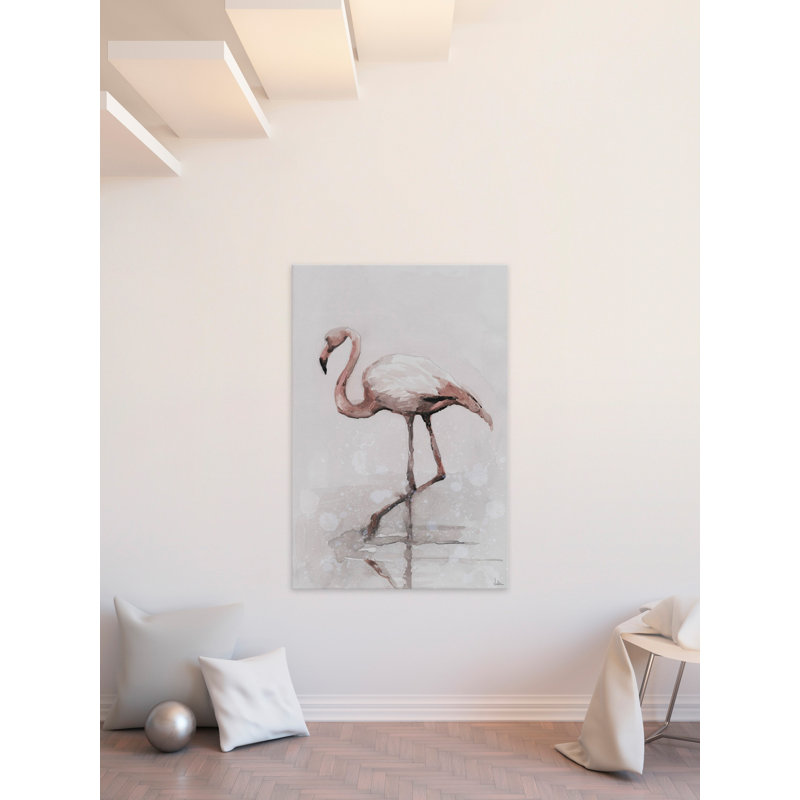 Flamingo Splash 1 Piece Wrapped Canvas Painting, 38cm H x 25cm W x 3.81cm D