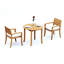 3 Seats 4 Pcs Grade-A Teak Wood Dining Set: 52" Round Table And 3 Travota Stacking Arm Chairs #11TV1103-1565259196-1552648967