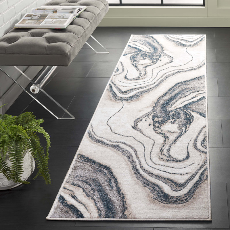 Tapis abstrait Orchard Performance, Tapis de couloir 2 pi 2 po x 8 pi