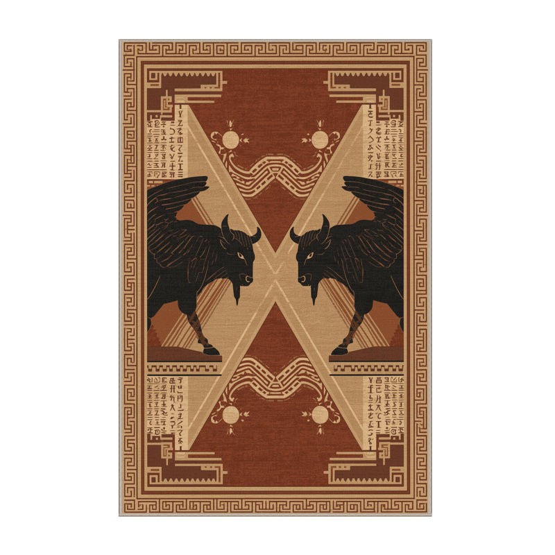 Tapis oriental doux et moelleux de style oriental Macalester, 8 x 12