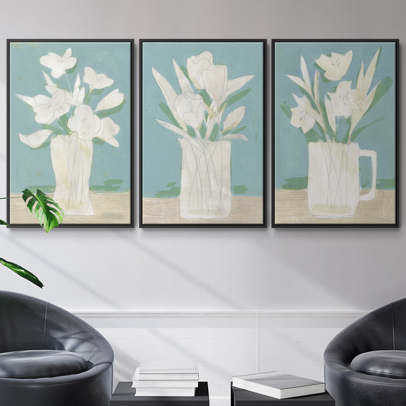 Ensemble de 3 pièces encadrées sur toile, H 36 po x l 72 po, Noir