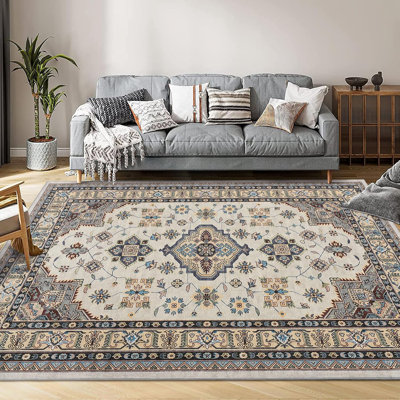 Tapis traditionnel à bordure médaillon