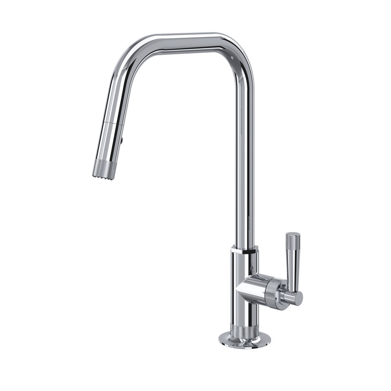 Graceline Pull-Down Kitchen Faucet With U-Spout, Polished Chrome