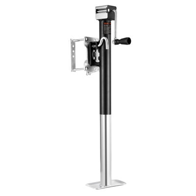 Cric de remorque, capacité de charge dynamique de 2 500 lb, cric de remorque pivotant robuste avec poignée ergonomique, débattement vertical de 15 po, convient aux remorques pour véhicules récréatifs, équestres, utilitaires, de camping et de plaisance