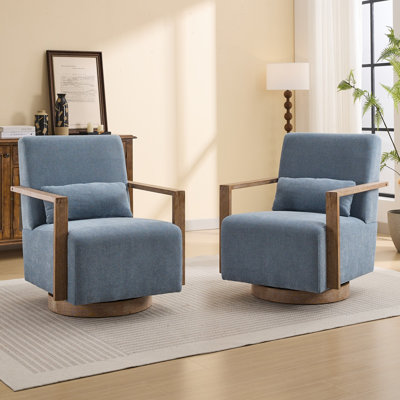 Ensemble de 2 fauteuils pivotants rembourrés Alfe