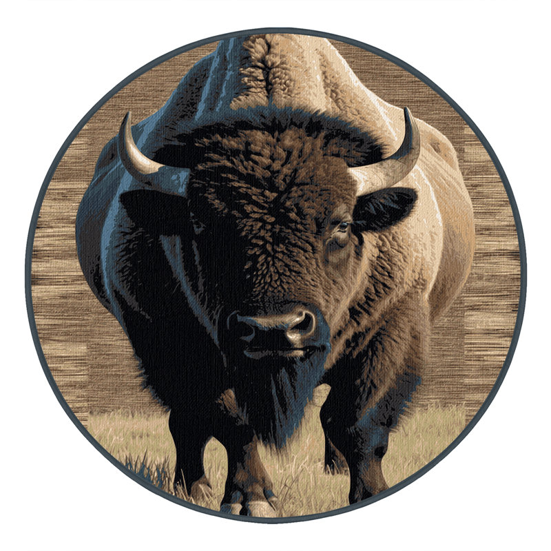  Tapis lavable American Bison, Rectangle 7 pi x 9 pi