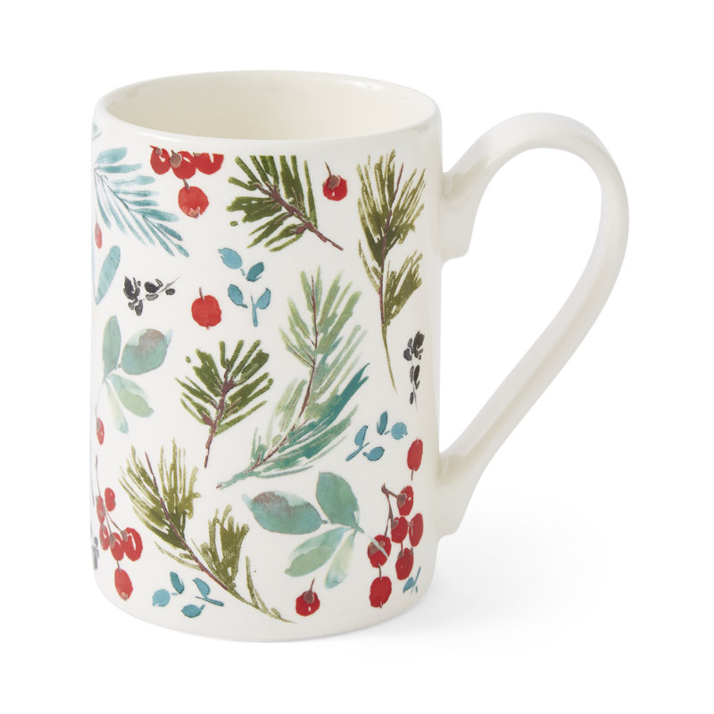Mug Meirion Tall Mugs Christmas Sprigs Mug Single Mug