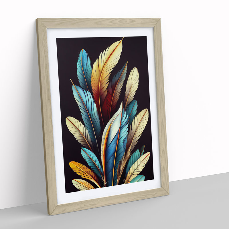 Sweet Feathers - Framed Print, Oak Framed, 64cm H x 46cm W x 2cm D