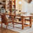 Elegant solid wood dining table-1046292242