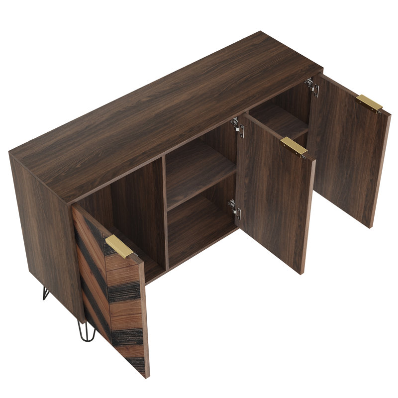 Buffet 47 po à 3 portes avec tablettes réglables