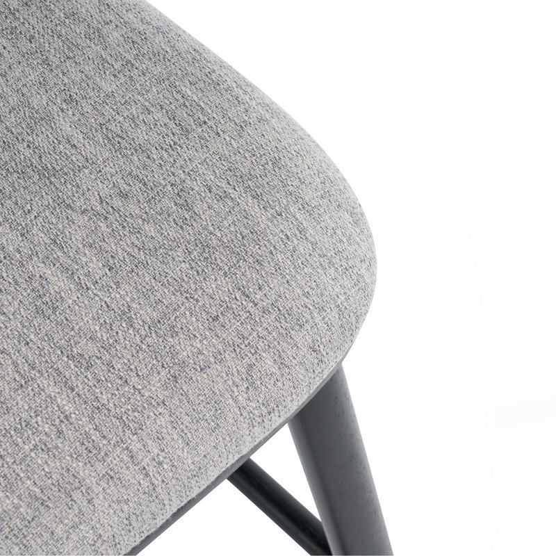 Ensemble de 2 tabourets de bar d'intérieur en bois Doria avec revêtement gris
