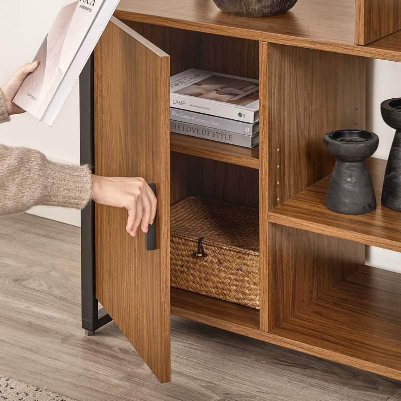 Sayers Storage Bookcase, Walnut/Gray