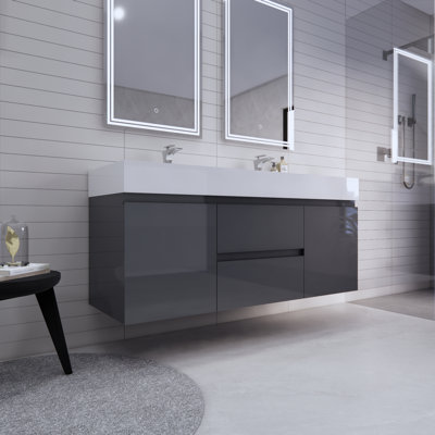 Babajide Bathroom Vanity with Acrylic Top