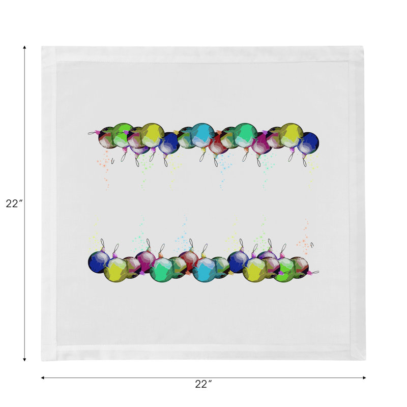 Xmas Ornaments Cotton Sateen Dinner Napkins