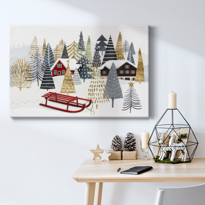 Toile tendue avec châssis de la collection Christmas Chalet, H 32 po x l 48 po