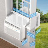 Electatic Energy Star 10,000 Btu Window Ac Unit - 45db Ultra Quiet With Full View Design, $55/yr Energy Cost, 6 Modes & Remote, Fits 24-48" Windows