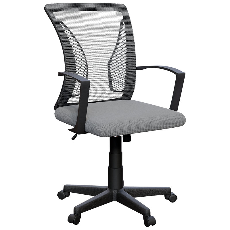 Office Desk Chair With Arms, Adjustable, Swivel, Comfortable Desk Chair, UKFR Certified, Grey
