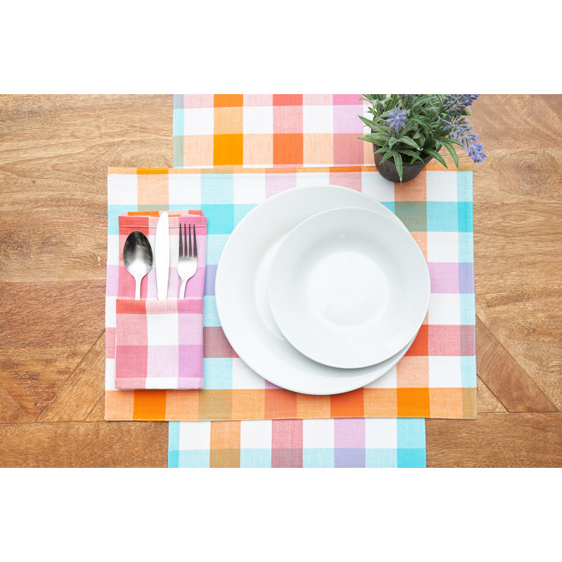 Collette Plaid 100% Cotton Table Runner